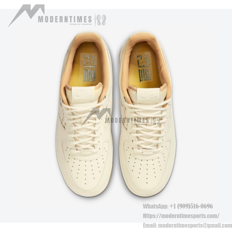 Nike Air Force 1 Low "NAI-KE" FN0369-101 - Cream Leather with Woven Panels