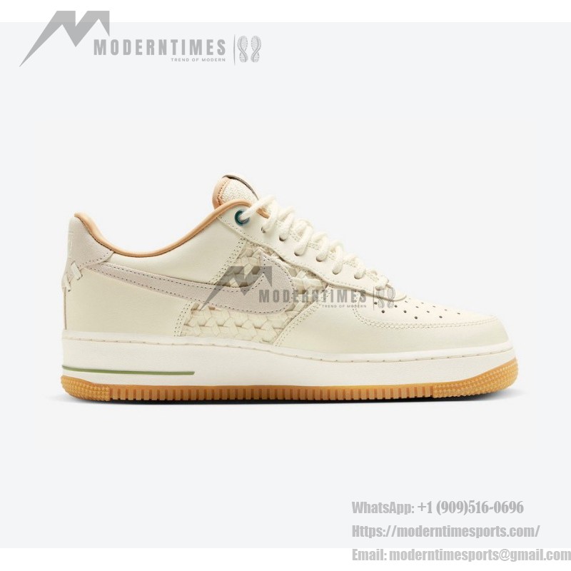 Nike Air Force 1 Low "NAI-KE" FN0369-101 - Cream Leather with Woven Panels