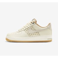 Nike Air Force 1 Low "NAI-KE" FN0369-101 - Cream Woven Design with Natural Leather Finish