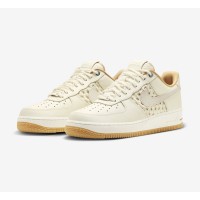 Nike Air Force 1 Low "NAI-KE" FN0369-101 - Cream Woven Design with Natural Leather Finish