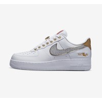 Nike Air Force 1 Low "NOLA" DZ5425-100 - White and Gold Sneakers with Glitter Swoosh