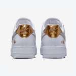 Nike Air Force 1 Low "NOLA" DZ5425-100 - White leather with glittering silver Swoosh and gold accents