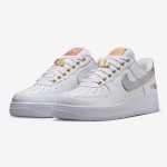 Nike Air Force 1 Low "NOLA" DZ5425-100 - White leather with glittering silver Swoosh and gold accents