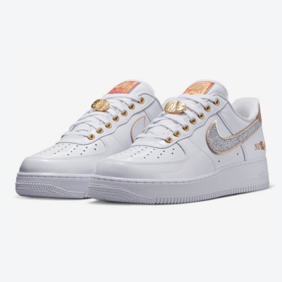 Nike Air Force 1 Low "NOLA" DZ5425-100 - Glittering Silver Swoosh & Gold Accents | A Tribute to New Orleans