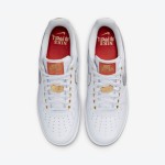 Nike Air Force 1 Low "NOLA" DZ5425-100 - White leather with glittering silver Swoosh and gold accents