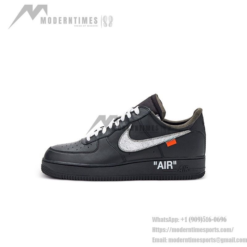 Nike Air Force 1 Low OFF-WHITE "MoMA" AV5210-001 - Black Sneakers with Metallic Swoosh