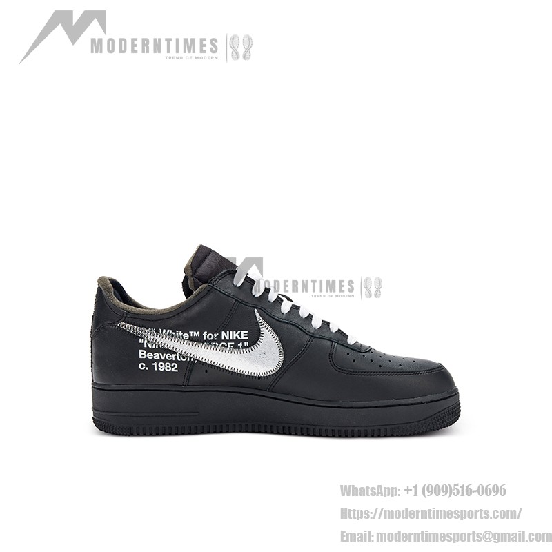 Nike Air Force 1 Low OFF-WHITE "MoMA" AV5210-001 - Black Sneakers with Metallic Swoosh