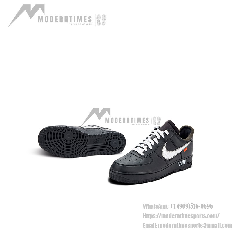 Nike Air Force 1 Low OFF-WHITE "MoMA" AV5210-001 - Black Sneakers with Metallic Swoosh