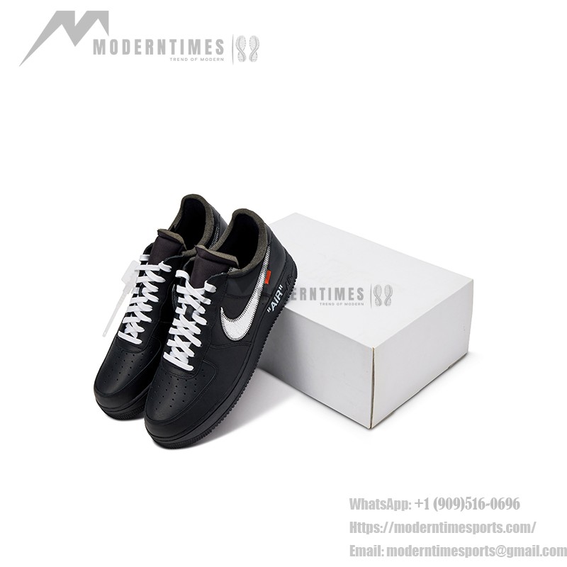 Nike Air Force 1 Low OFF-WHITE "MoMA" AV5210-001 - Black Sneakers with Metallic Swoosh