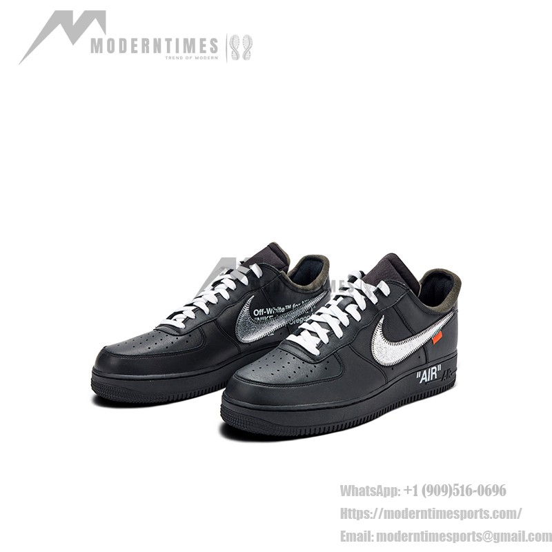 Nike Air Force 1 Low OFF-WHITE "MoMA" AV5210-001 - Black Sneakers with Metallic Swoosh