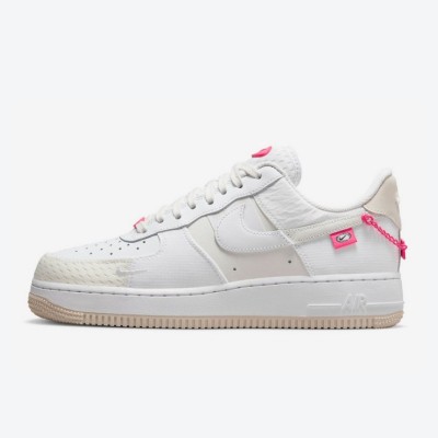 Nike Air Force 1 Low "Pink Bling" DX6061-111 - Fresh White with Pink Highlights | Minimalist Design Meets Style