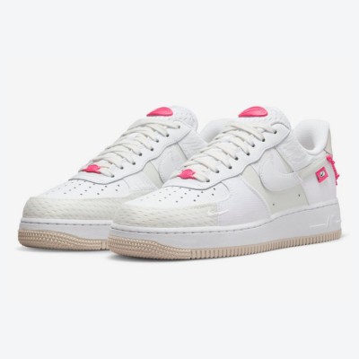 Nike Air Force 1 Low "Pink Bling" DX6061-111 - Fresh White with Pink Highlights | Minimalist Design Meets Style