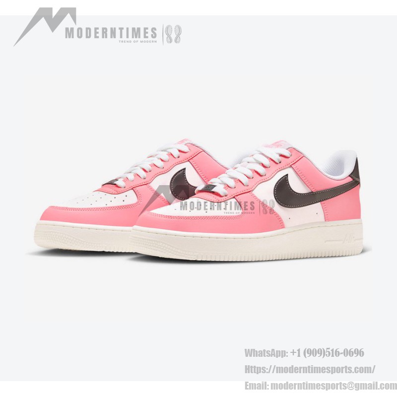 Nike Air Force 1 Low "Pink Foam" FQ6850-621 - Pink Leather with Black Swoosh