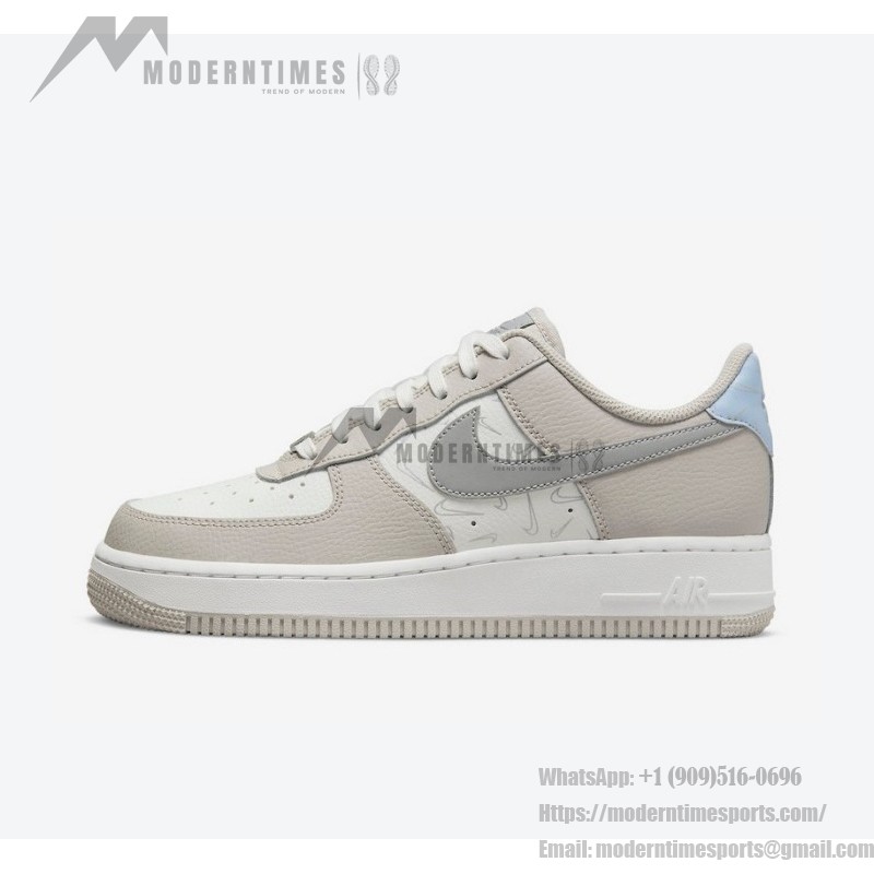 Nike Air Force 1 Low "Reflective Swooshes" DR7857-101 - Off-White Leather with Reflective Swooshes