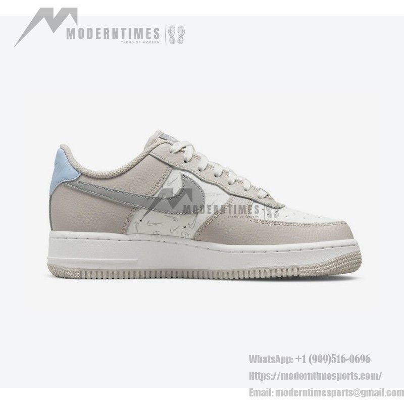 Nike Air Force 1 Low "Reflective Swooshes" DR7857-101 - Off-White Leather with Reflective Swooshes