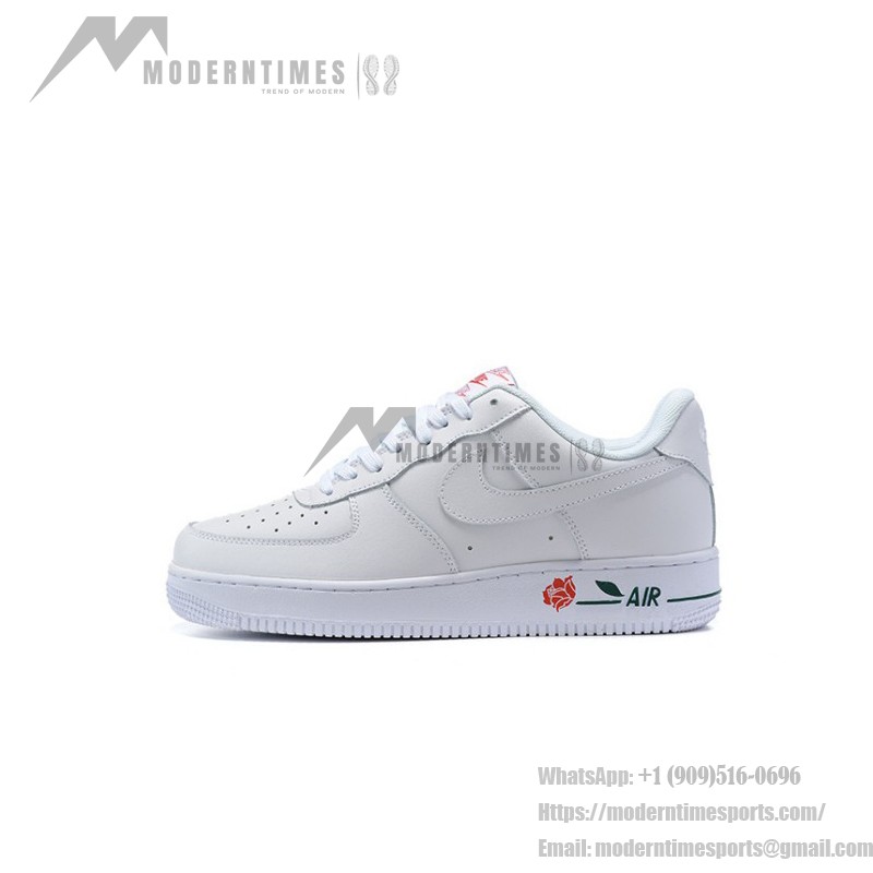 Nike Air Force 1 Low "Rose" CU6312-100 - White Leather with Rose Embroidery