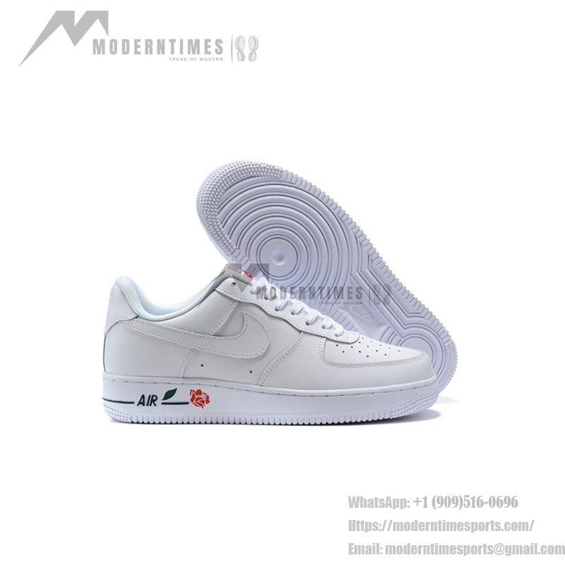 Nike Air Force 1 Low "Rose" CU6312-100 - White Leather with Rose Embroidery