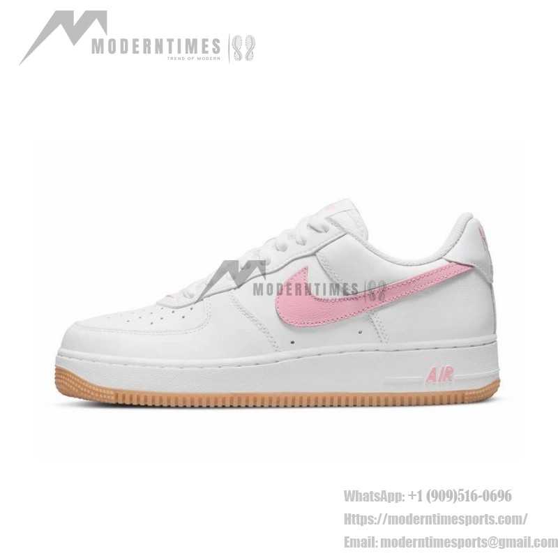 Nike Air Force 1 Low "Since 82" DM0576-101 - White Leather with Pink Swoosh and Gum Outsole