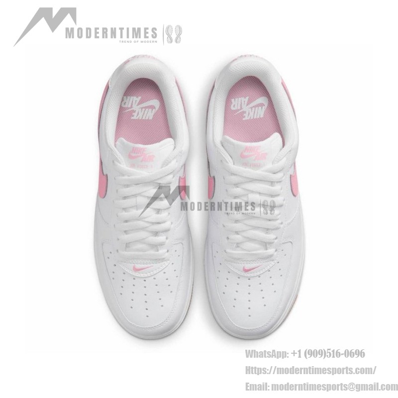 Nike Air Force 1 Low "Since 82" DM0576-101 - White Leather with Pink Swoosh and Gum Outsole