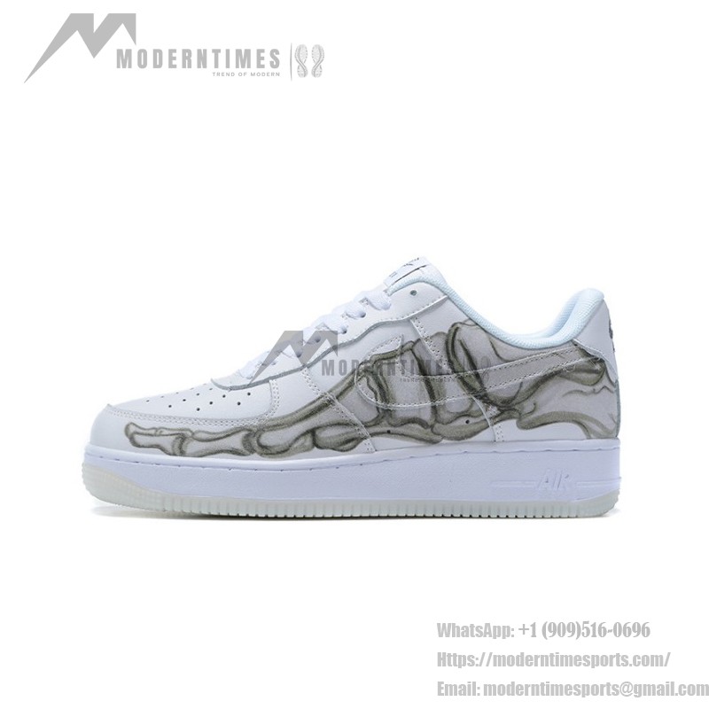 Nike Air Force 1 Low "Skeleton" BQ7541-100 - White Leather with Anatomical Bone Graphic and Glow-in-the-Dark Sole