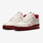 Nike Air Force 1 Low "Team Red" DQ7582-100 - White Sneakers with Burgundy Accents