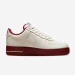 Nike Air Force 1 Low "Team Red" DQ7582-100 - White Sneakers with Burgundy Accents