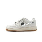 Nike Air Force 1 Low x Travis Scott 'Sail' AQ4211-100 - Sneakers with Detachable Silver Swoosh and Canvas Upper