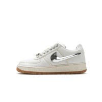 Nike Air Force 1 Low x Travis Scott 'Sail' AQ4211-100 - Detachable Silver Swoosh Low-Top Collaboration Sneakers