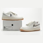 Nike Air Force 1 Low x Travis Scott 'Sail' AQ4211-100 - Sneakers with Detachable Silver Swoosh and Canvas Upper