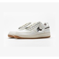 Nike Air Force 1 Low x Travis Scott 'Sail' AQ4211-100 - Detachable Silver Swoosh Low-Top Collaboration Sneakers