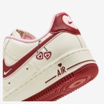 Nike Air Force 1 Low "Valentine’s Day" FD4616-161 - Cream and Red Sneakers with Heart Cherry Embroidery