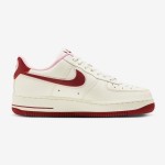 Nike Air Force 1 Low "Valentine’s Day" FD4616-161 - Cream and Red Sneakers with Heart Cherry Embroidery