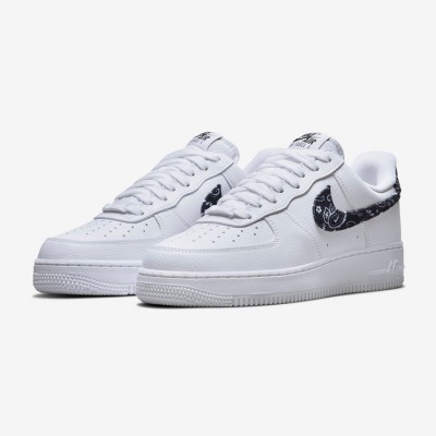 Nike Air Force 1 Low WMNS 'Black Paisley' DH4406-101 - Elegant White Sneakers with Black Paisley Accents for Classic Streetwear Style