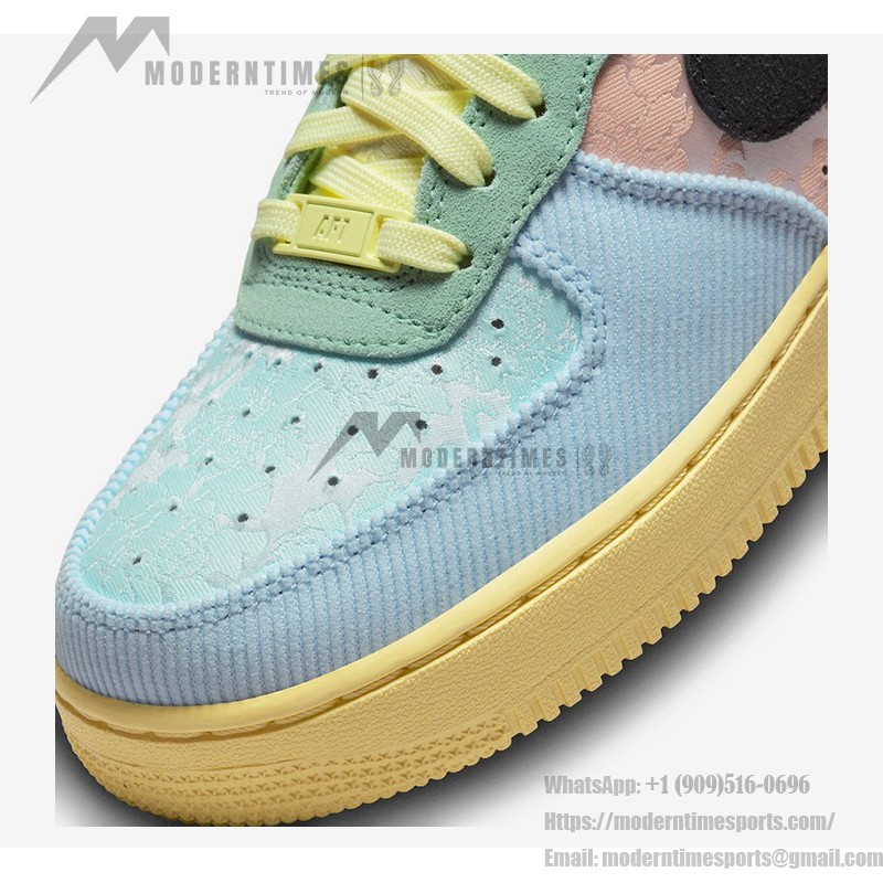 Nike Air Force 1 Low WMNS "Celestine Blue" FJ4591-441 - Patchwork Sneakers with Leopard Print and Floral Accents