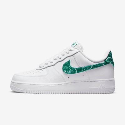 Nike Air Force 1 Low WMNS "Green Paisley" DH4406-102 - White and Green Paisley Accent Sneakers for Women