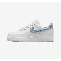 Nike Air Force 1 Low WMNS "Blue Paisley" DH4406-100 - White and Blue Paisley Accent Sneakers for Women