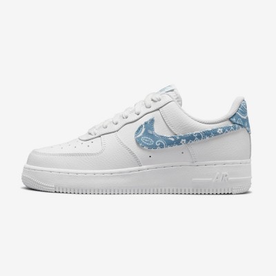 Nike Air Force 1 Low WMNS "Blue Paisley" DH4406-100 - White and Blue Paisley Accent Sneakers for Women