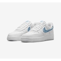 Nike Air Force 1 Low WMNS "Blue Paisley" DH4406-100 - White and Blue Paisley Accent Sneakers for Women