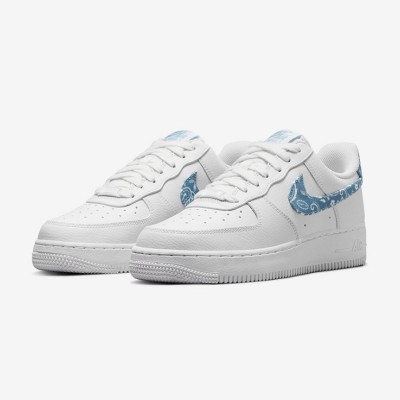 Nike Air Force 1 Low WMNS "Blue Paisley" DH4406-100 - White and Blue Paisley Accent Sneakers for Women