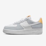 Nike Air Force 1 Low WMNS "Pure Platinum" sneakers in white and gray with yellow accents