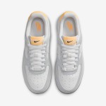 Nike Air Force 1 Low WMNS "Pure Platinum" sneakers in white and gray with yellow accents