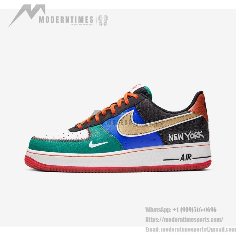 Nike Air Force 1 Low "What The NYC" CT3610-100 - Multicolor Patchwork Sneakers