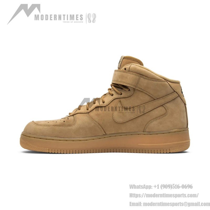 Nike Air Force 1 Mid 'Flax' 715889-200 - Wheat Suede Mid-Top Sneakers for Fall and Winter