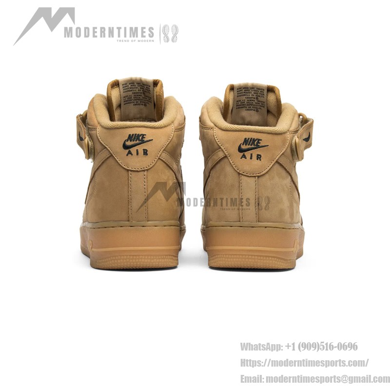 Nike Air Force 1 Mid 'Flax' 715889-200 - Wheat Suede Mid-Top Sneakers for Fall and Winter