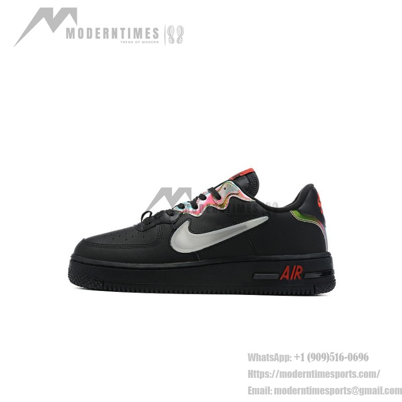 Nike Air Force 1 React "Black Multi-Color" CN9838-001 Black Sneakers with Multi-Color Details