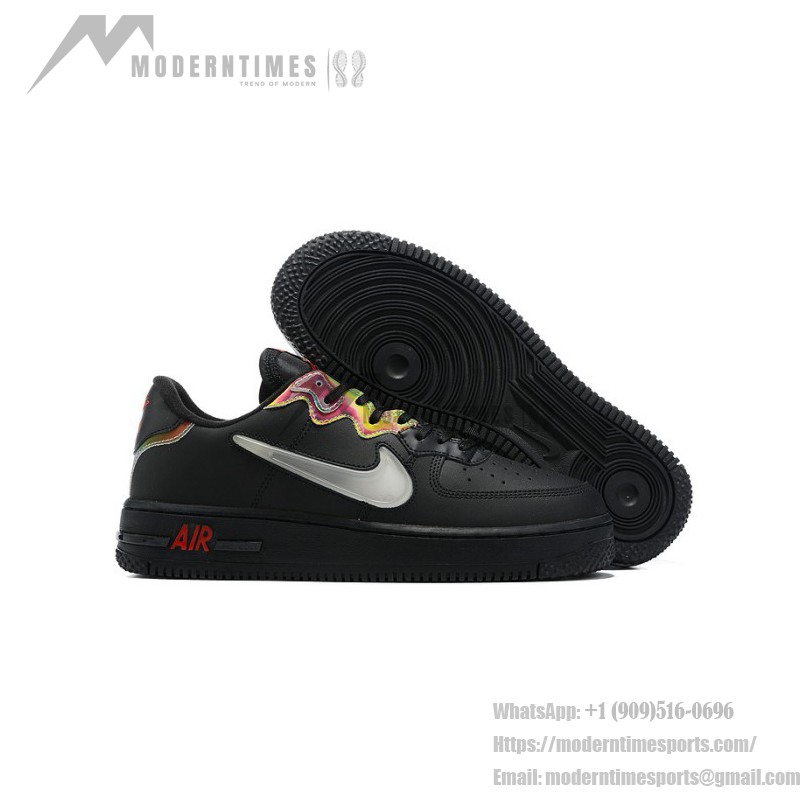 Nike Air Force 1 React "Black Multi-Color" CN9838-001 Black Sneakers with Multi-Color Details