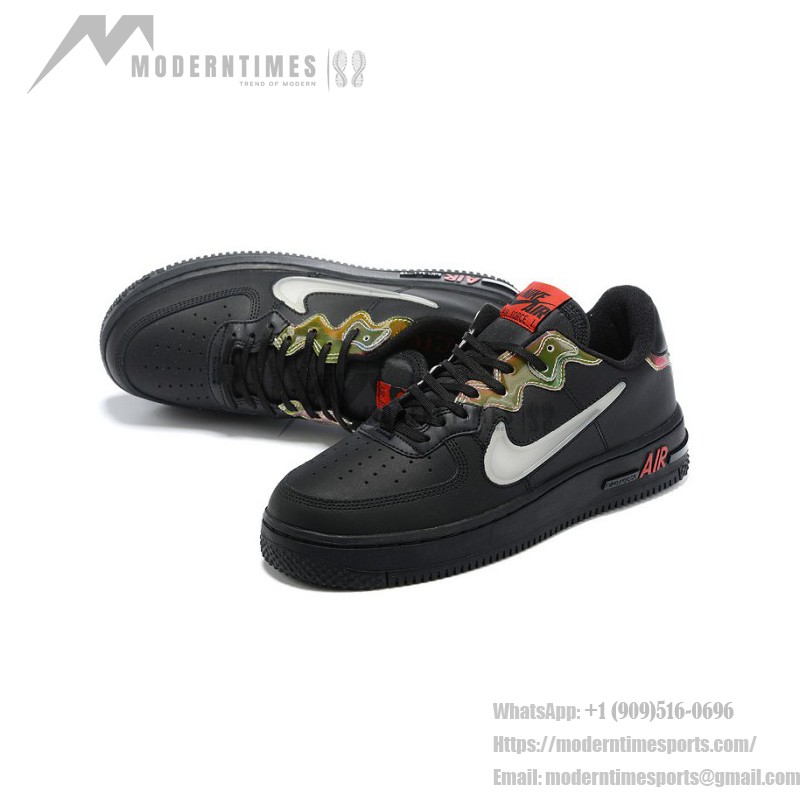 Nike Air Force 1 React "Black Multi-Color" CN9838-001 Black Sneakers with Multi-Color Details