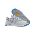 Nike Air Force 1 React "White/Blue/Yellow" CT1020-100 White Sneakers with Blue and Yellow Accents