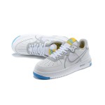 Nike Air Force 1 React "White/Blue/Yellow" CT1020-100 White Sneakers with Blue and Yellow Accents