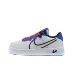 Nike Air Force 1 React "White/Blue/Red" CT1020-102 White Sneakers with Blue, Red, and Black Details